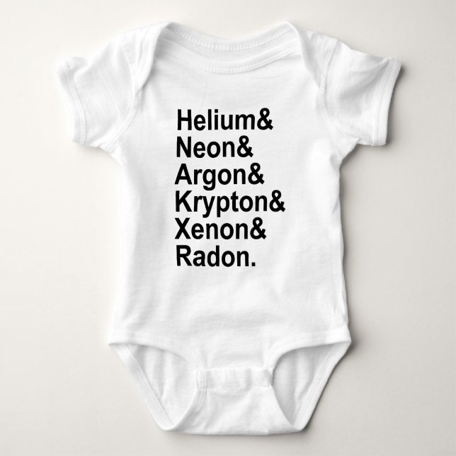 Camiseta Gases Nobres Hélio Neônio Argônio Criptônio Radôni (Frente)