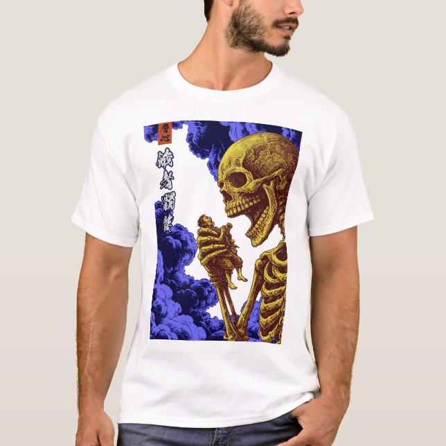 Camiseta Gashadokuro Yokai The Starving Giant Skeleton Myth (Frente)