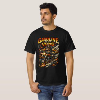 Camiseta Gasolina em Minhas Veias - Motoqueiro Selvagem