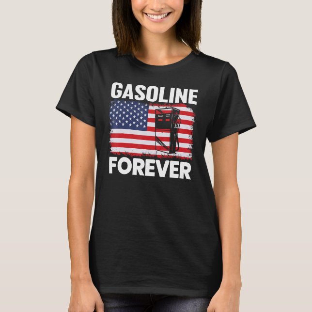 Camiseta Gasolina para carros a gás Engraçado amantes patri (Frente)