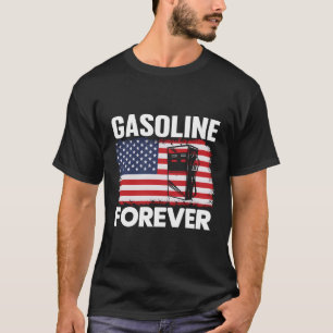 Camiseta Gasolina Para Carros De Gás Patriótico Bandeira Do