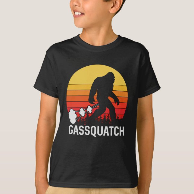Camiseta GASSQUATCH Design do peido retrorreflector (Frente)