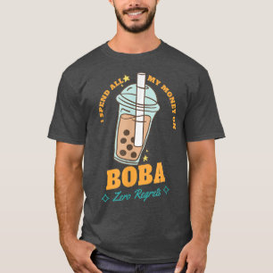 Camiseta Gasto todo meu dinheiro com Boba Tea Lover Bubble 