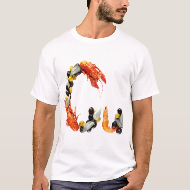 Camiseta Gastronomic Alphabet: C is for Crustacean (Frente)