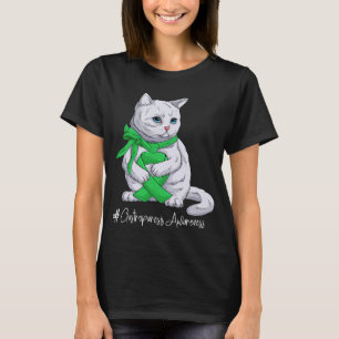Camiseta Gastroparese Consciência Mês Fita Verde Gato