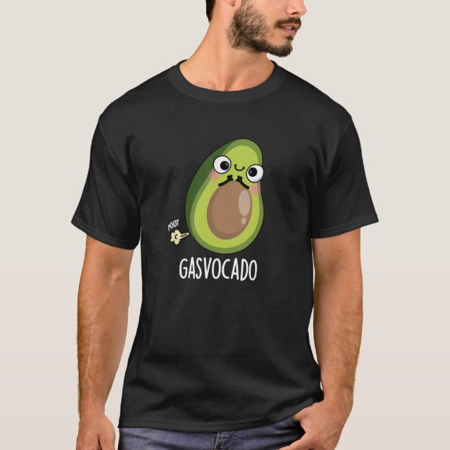Camiseta Gasvocado Engraçado Fazendo Avocado Pun Dark BG (Frente)