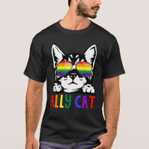 Camiseta Gata Aliada Lgbt Arco-íris Fofo Bandeira Orgulho L