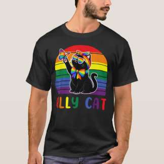 Camiseta Gata Aliada Seja Gentil Orgulho Arco-íris Lgbtq