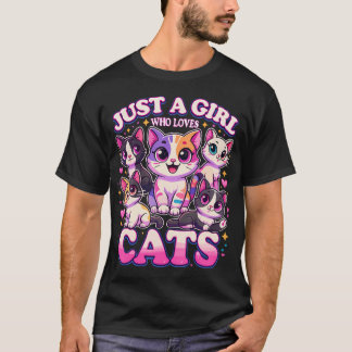 Camiseta Gata Apenas Uma Garota Que Ama Gatos