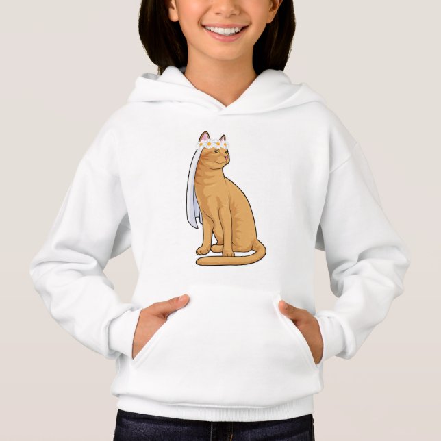 Camiseta Gata como Noiva com Véu (Frente)