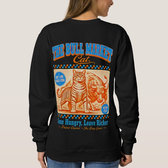 Camiseta Gata do Mercado de Alta Mulher Trader  (Verso)