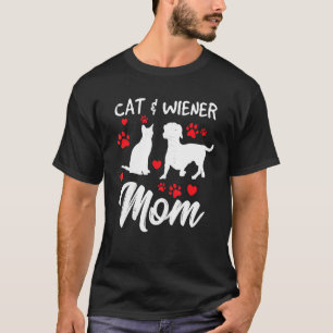 Camiseta Gata E Mãe de Cachorro Wiener Dachshund Fofo Mama 