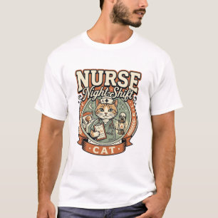 Camiseta Gata Enfermeira Turno Noturno Gata Enfermeira Turn