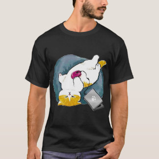 Camiseta gata engraçada dormindo 1