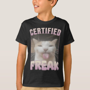 Camiseta Gata engraçada meme freak certificada 
