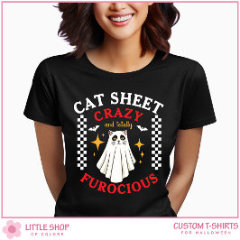 Camiseta Gata Fantasminha de Halloween Feminino