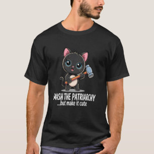 Camiseta Gata Fofa Feminista Esmaga Patriarcado Mas Deixe-a