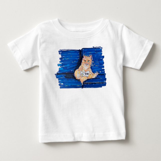 Camiseta Gata Gamer Gengibre (Frente)