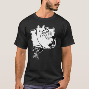 Camiseta Gata Gamer Menina Menino Carregando Pizza Headset