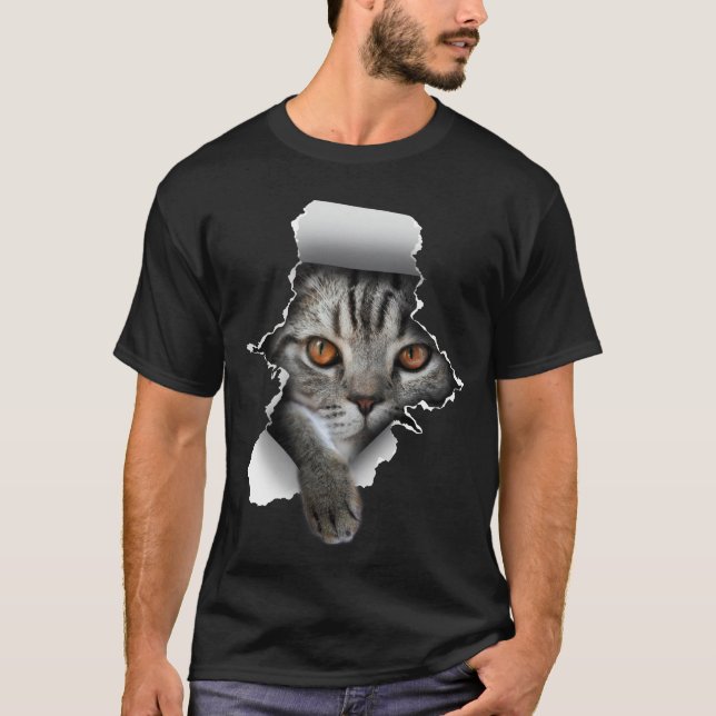 Camiseta Gata-Gato Torta Gato Gama Gato Gato Gelado Gatinho (Frente)