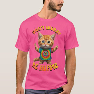 Camiseta Gata hippie feliz Boho