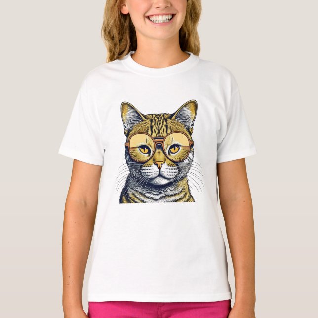 Camiseta Gata Kitty Legal com Óculos (Frente)