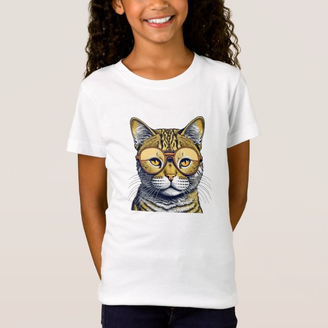 Camiseta Gata Legal com Óculos (Frente)