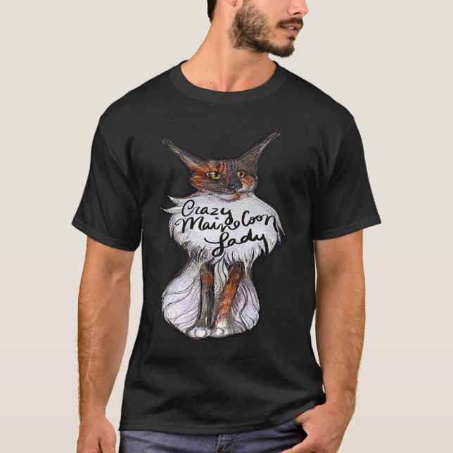 Camiseta Gata Louca Maine Coon Senhora (Frente)