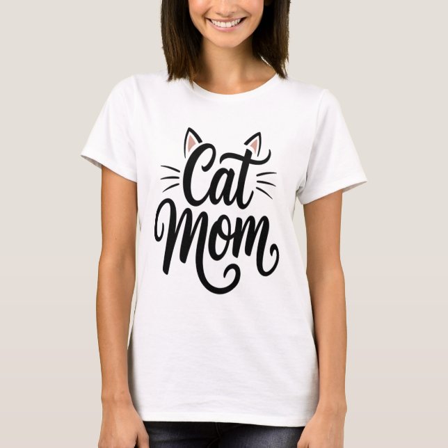 Camiseta Gata Mãe Bigodes e Orelhas (Frente)