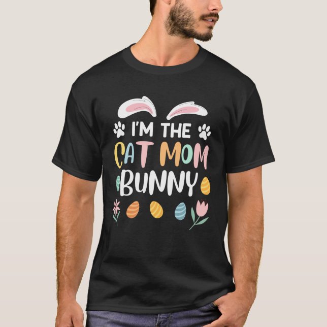 Camiseta Gata Mãe Coelho Easter Bunny Catfans Mãe 2 (Frente)
