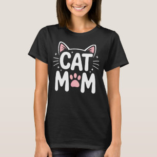 Camiseta Gata Mãe de Bigodes para Mulher Gata e Amantes de