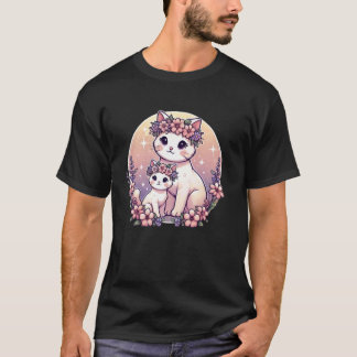 Camiseta Gata Mãe Flor Gatinho