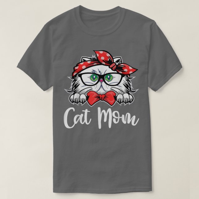 Camiseta gata mãe t, gata mãe, dia de as mães (Frente do Design)