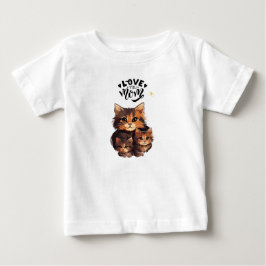 Camiseta Gata Mamãe Adorável com Gatinhos – Família de Gato