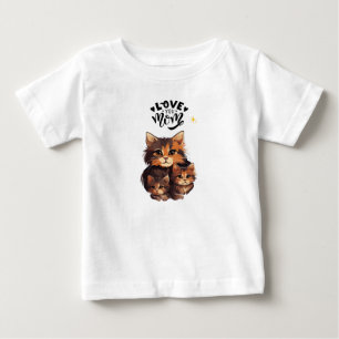 Camiseta Gata Mamãe Adorável com Gatinhos – Família de Gato