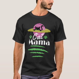 Camiseta Gata Mamãe Estilo Vintage Noite de Netuno gatos Bl