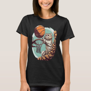 Camiseta Gata Mamãe Gato Fofo Papai Gato Basquetebol Mamãe