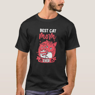 Camiseta Gata Melhor Mãe de Gato de Sempre Mia com meu Gato