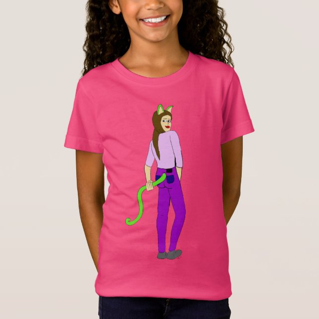 Camiseta gata menina    (Frente)