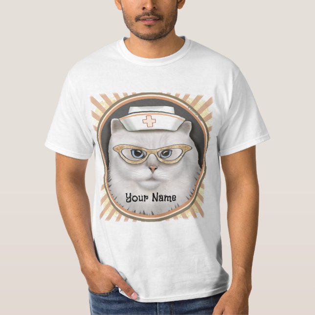 Camiseta Gata Persa Enfermeira  (Frente)