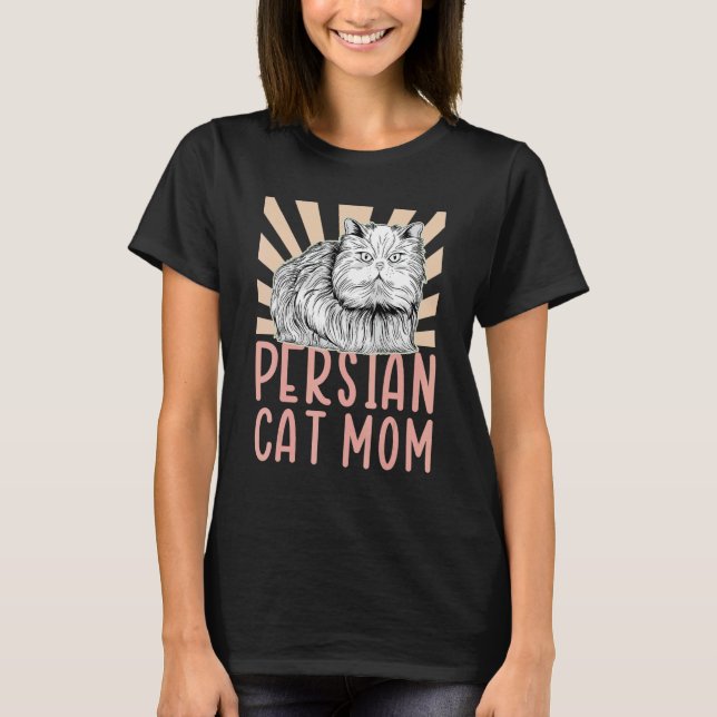 Camiseta Gata Persa Mãe Dona de Gato Persa de Pelo Longo_1 (Frente)