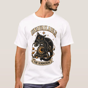 Camiseta Gata Preta de Halloween Indisponível para Convocaç