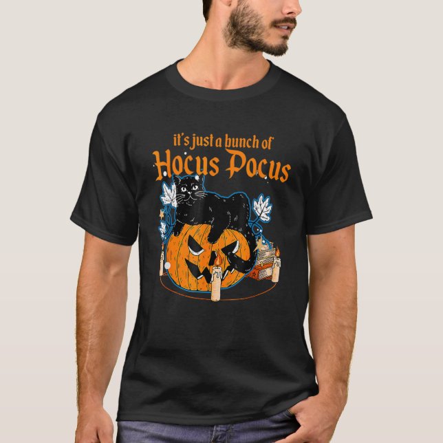 Camiseta Gata Preta Lua Traje Engraçado de Halloween Monte  (Frente)
