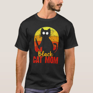 Camiseta Gata Preta Mãe Halloween Gore Mia Com Faca Sangren