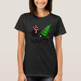 Camiseta Gata Preta O Que Natal Papai Noel Gato Para Gato M