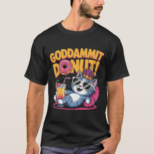 Camiseta Gata Princesa Relaxada Com Óculos de Sol Coquetel