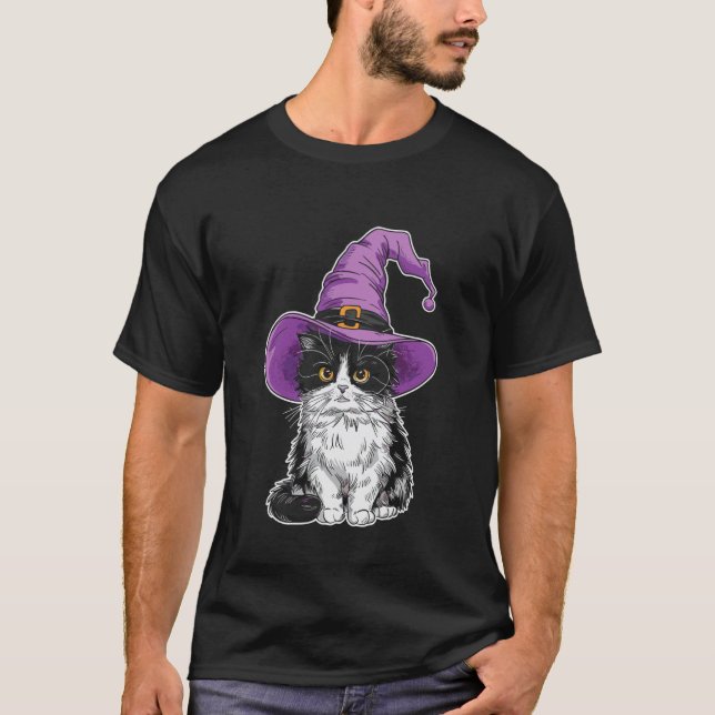 Camiseta Gata Ragdoll Bruxa Halloween (Frente)