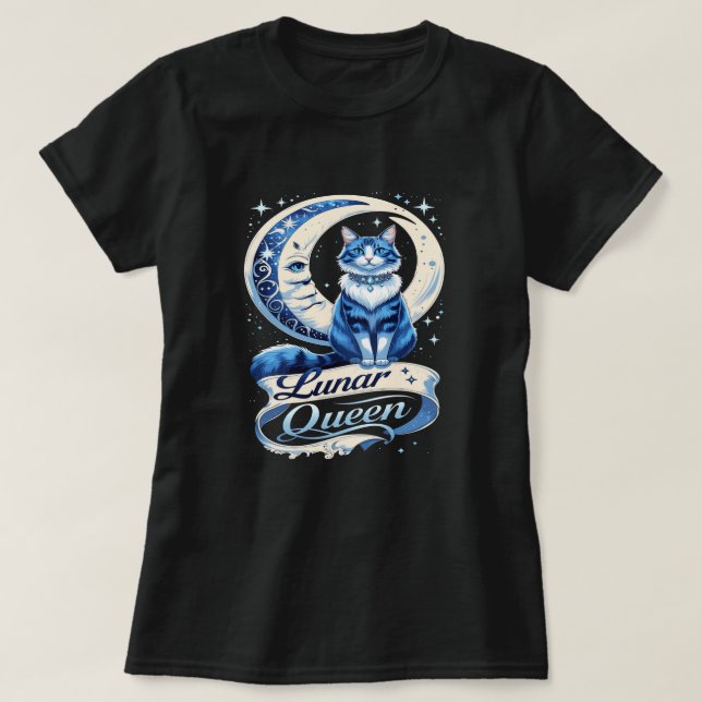 Camiseta Gata Rainha Lunar (Frente do Design)