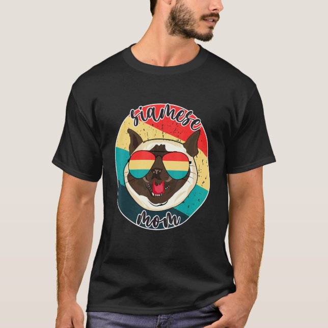 Camiseta Gata Siamesa Mãe Retro Vintage (Frente)