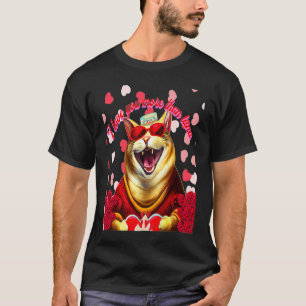 Camiseta Gata Valentine eu amo você mais do que atum Valent